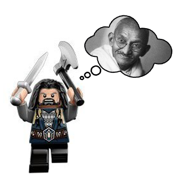 Lego thinking of Gandhi