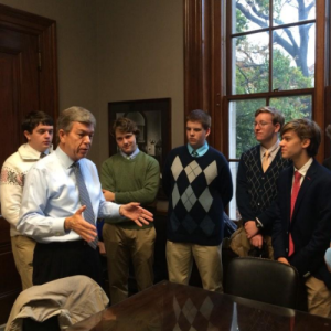 Saint Louis University High School students with Senator Mark Kirk of Illinois.
