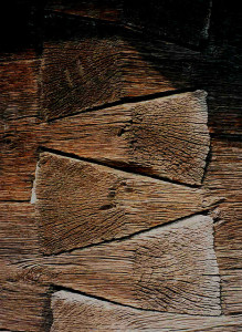 Giant dovetails [the angle is not 90 but 120 degrees] from the altar of a wooden church in Valcea County, XIX century, Romania Photo Credit: fusion of horizons//flickr
