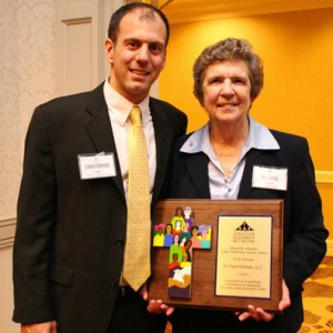 ISN ED Christopher Kerr with Sr. Carol Keehan, D.C., during the award event.