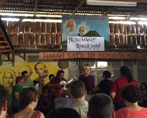 Pueblo de Dios en Camino, a Salvadoran base community celebrates the Eucharist the on Pentecost Sunday, following Blessed Archbishop Romero's beatification the previous day.