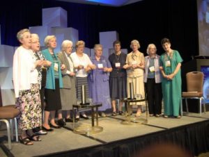 LCWR leadership pray during their 2015 national assembly in Houston. [SOURCE: LCWR]