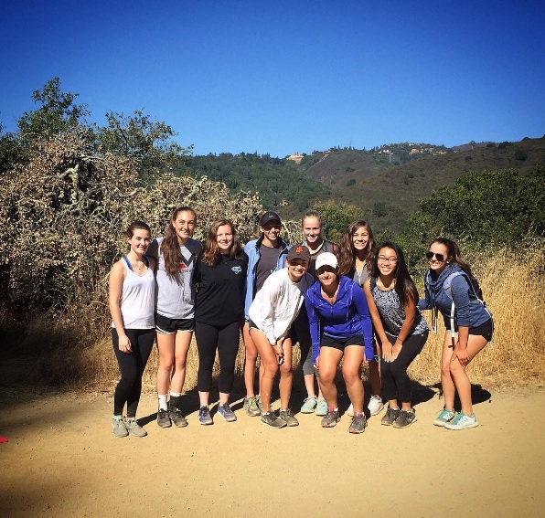 Presentation High School's varsity lacrosse team hikes at Los Gatos Creek Trail.