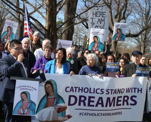 Catholic advocates showed support for Dreamers during a "Day of Action" on Capitol Hill on February 27, 2018.